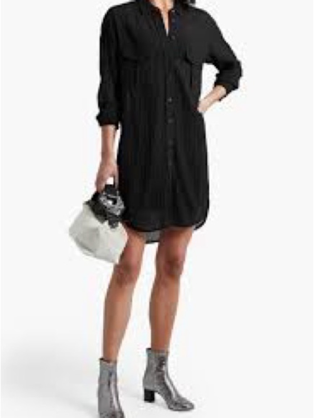 rag & bone Black Button-Front Shirt Dress Size S /P